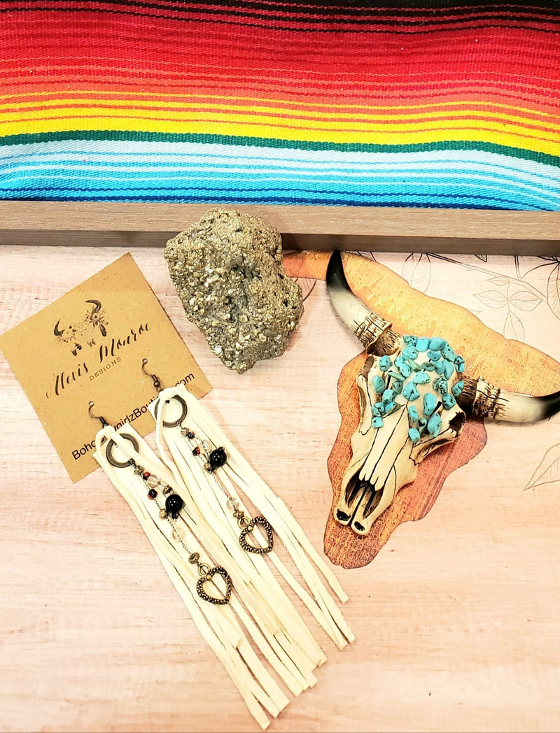 Leather Fringe Earring, Leather Earring, Boho Earring, Gypsy Love Earrings - Boho Cowgirlz Boutique