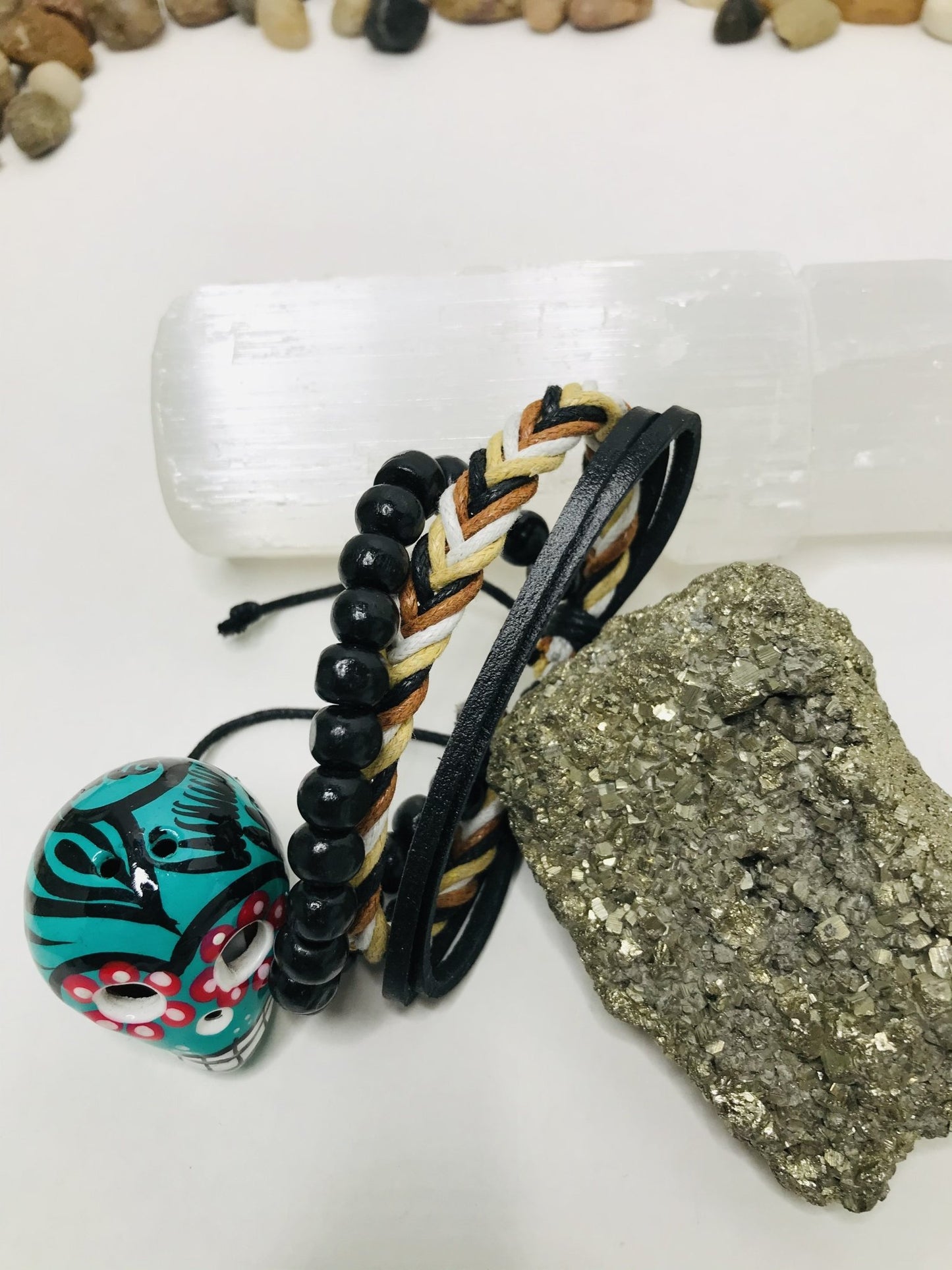 Man or Woman Block Negative Energy Black String Macramé Adjustable Good luck Bracelet Evil Eye Protection - Boho Cowgirlz Boutique