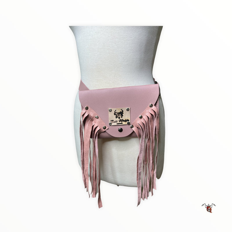 Pink Baddie Fringe Belt Bag - Boho Cowgirlz Boutique