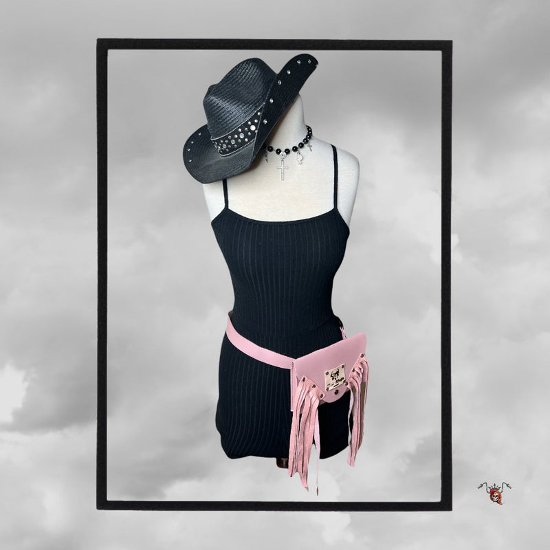 Pink Baddie Fringe Belt Bag - Boho Cowgirlz Boutique