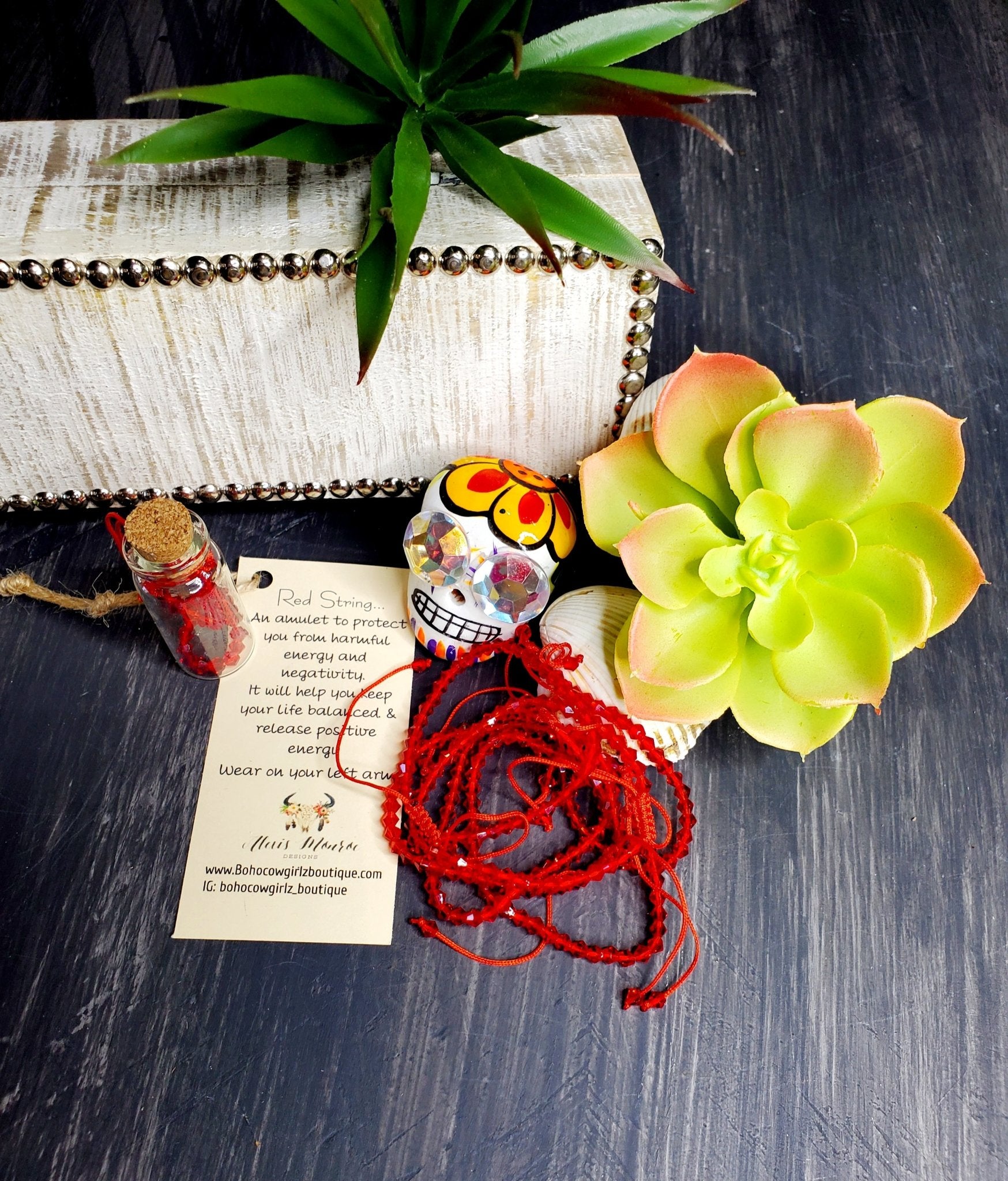 Red String Bracelet Men or Woman Block Negative Energy Red String Macrame Adjustable Good luck Bracelet Evil Eye Protection - Boho Cowgirlz Boutique