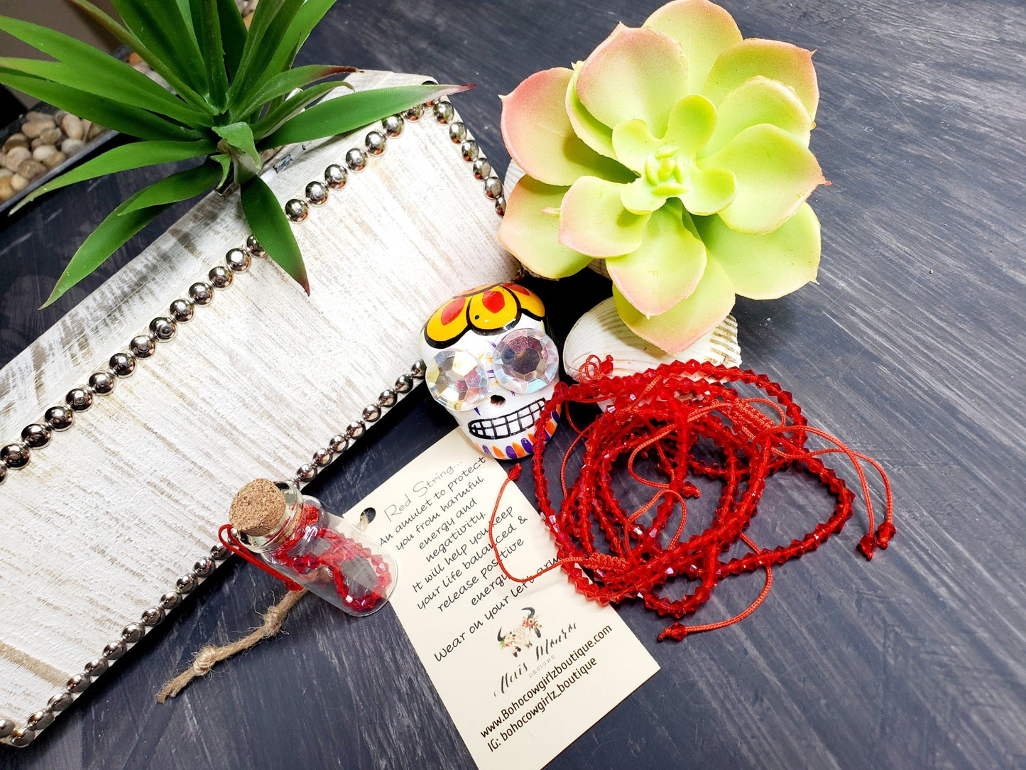 Red String Bracelet Men or Woman Block Negative Energy Red String Macrame Adjustable Good luck Bracelet Evil Eye Protection - Boho Cowgirlz Boutique