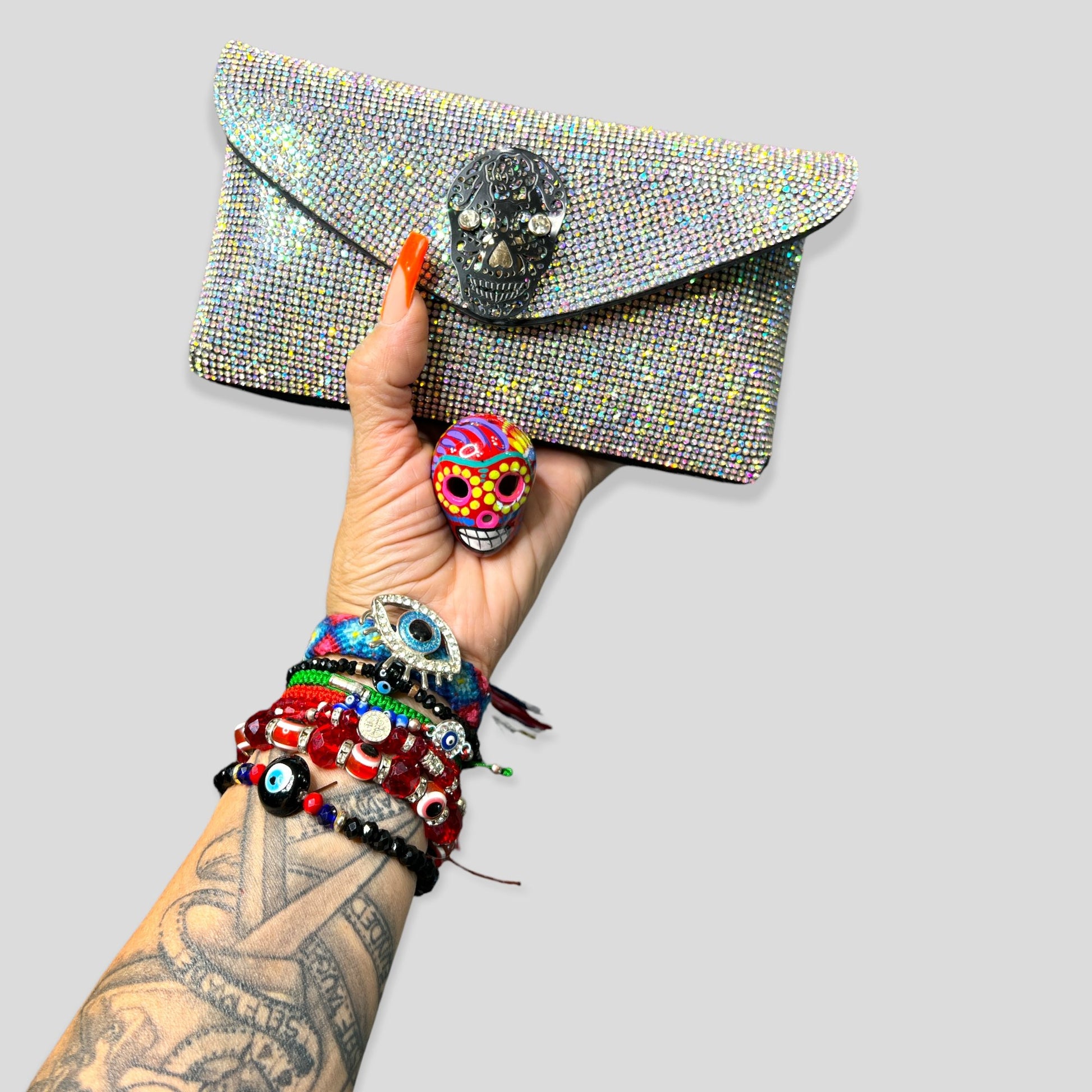 Rhinestone Calavera Skull Belt Purse - Boho Cowgirlz Boutique