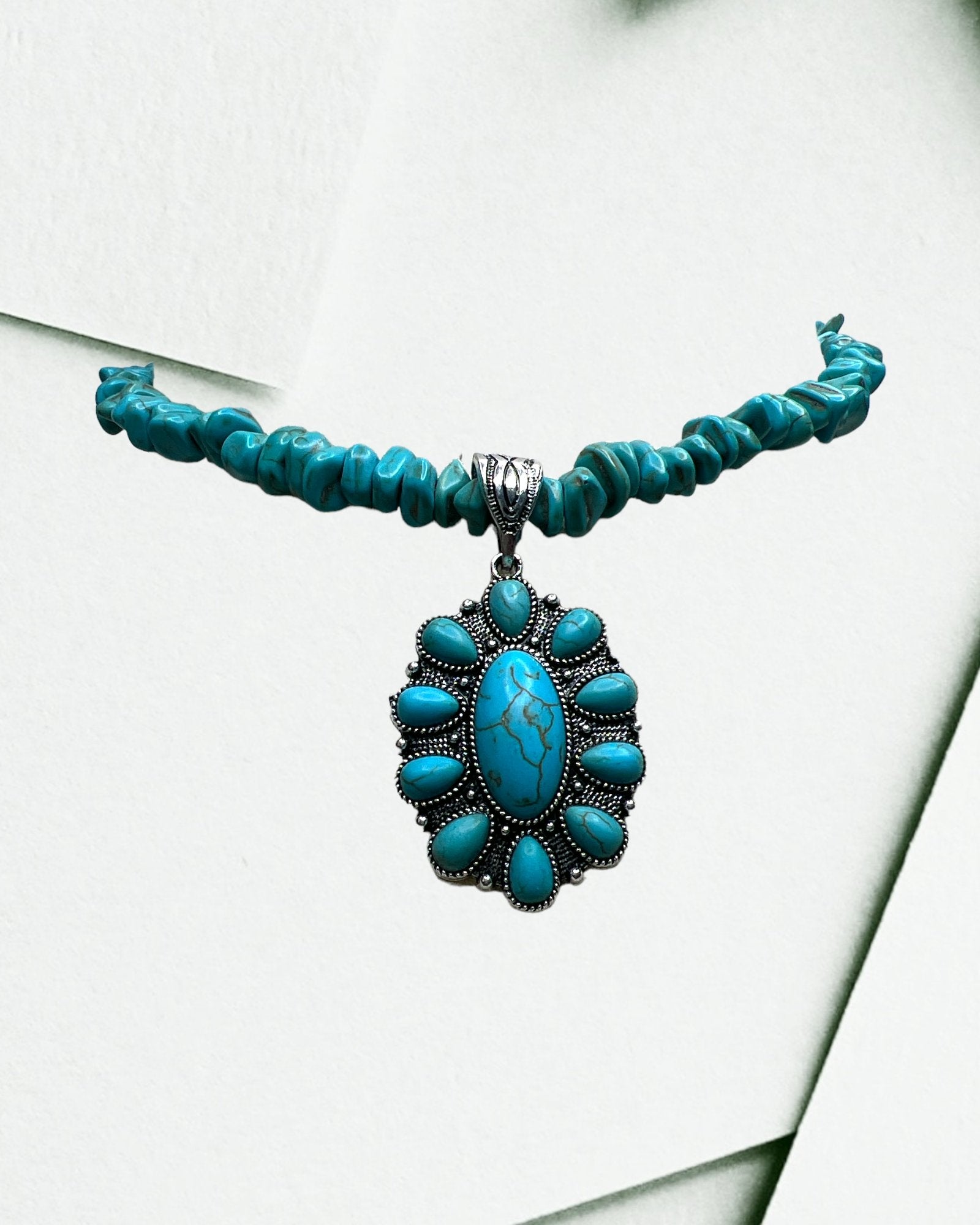 Squash Blossom Turquoise Necklace Set - ALEXISMONROE DESIGNS