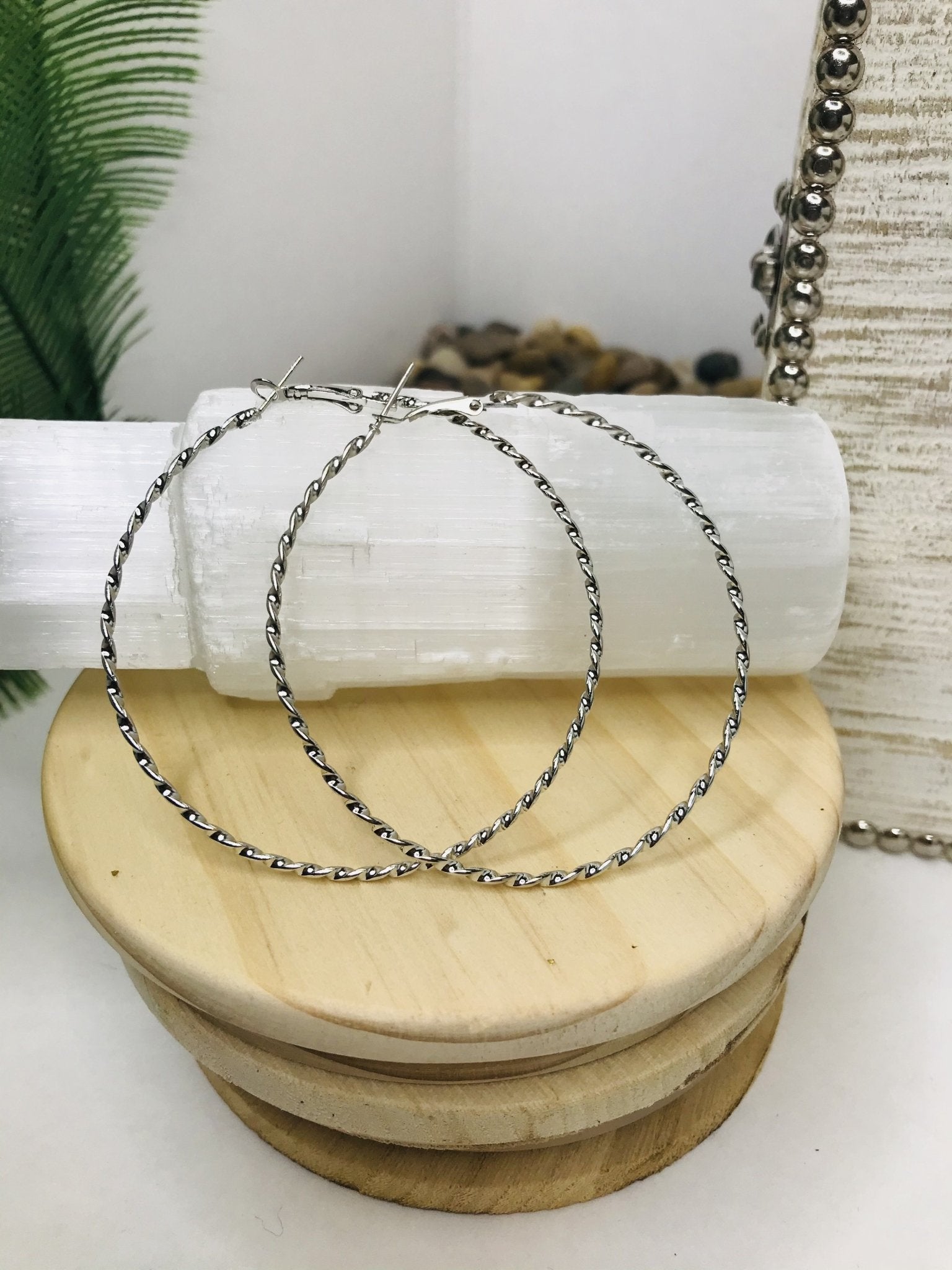 Swirl Hoop Earring, Plated Stainless Steel Rounded Tube Hoop Earrings - Boho Cowgirlz Boutique