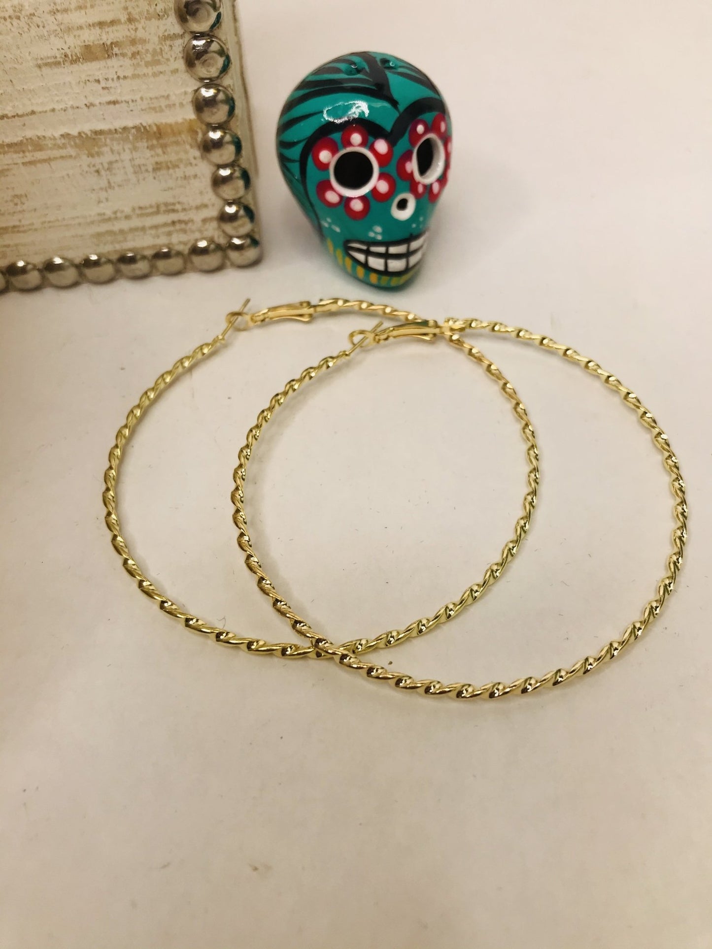 Swirl Hoop Earring, Plated Stainless Steel Rounded Tube Hoop Earrings - Boho Cowgirlz Boutique