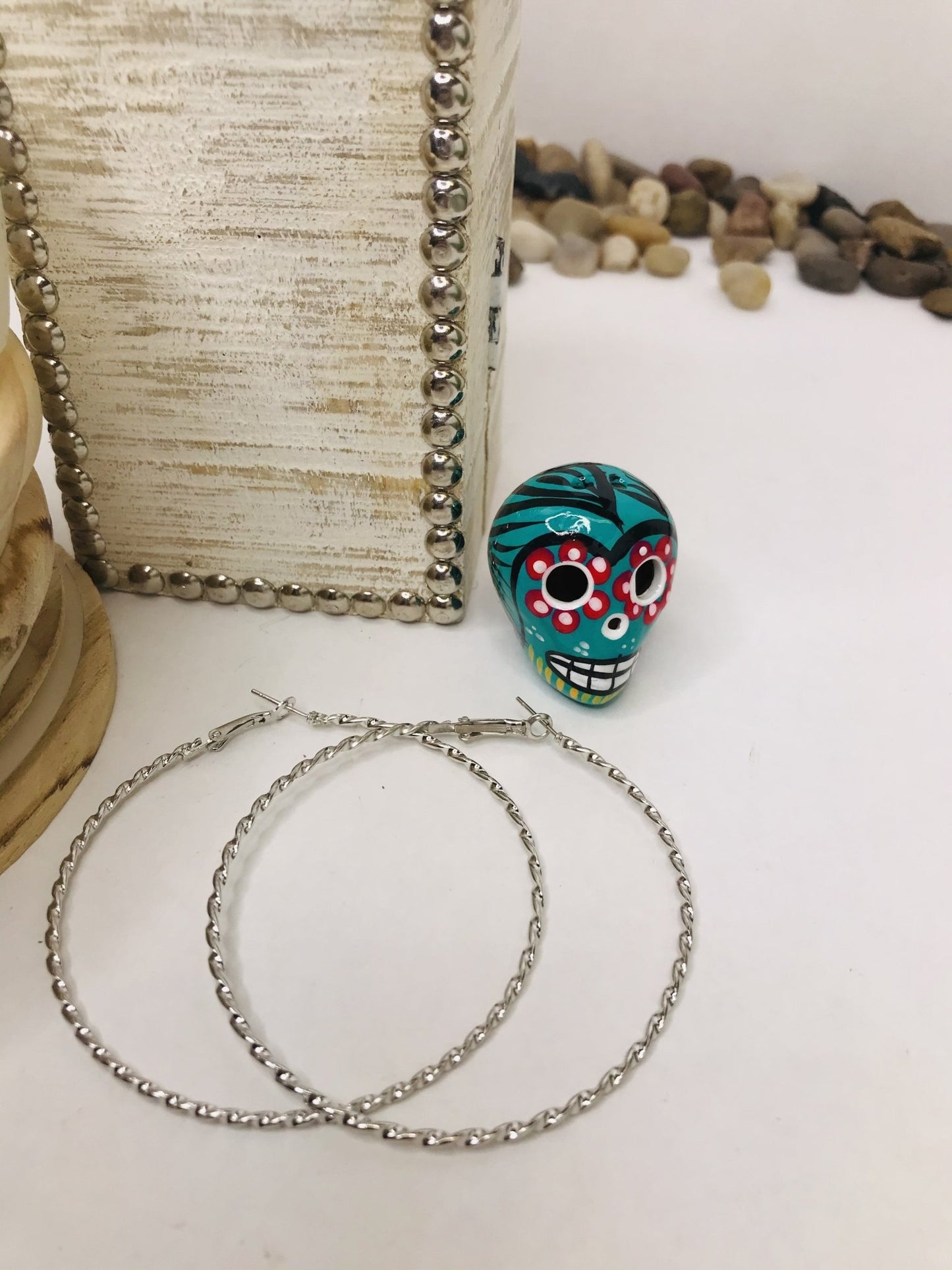 Swirl Hoop Earring, Plated Stainless Steel Rounded Tube Hoop Earrings - Boho Cowgirlz Boutique