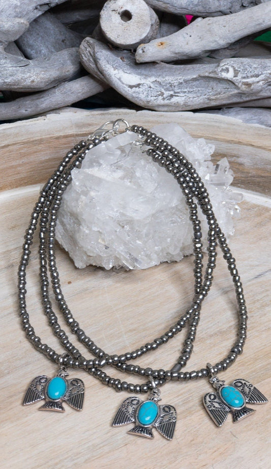 Thunderbird “Handmade” Pearl Choker - Boho Cowgirlz Boutique