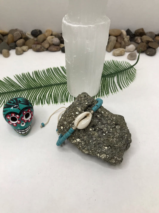 Turquoise and Shell String Bracelet Shell Bracelet Boho Bracelet Boho String Friendship Bracelet Good Vibe Bracelet StackIng Bracelet Beach Boho Summer Bracelt - Boho Cowgirlz Boutique