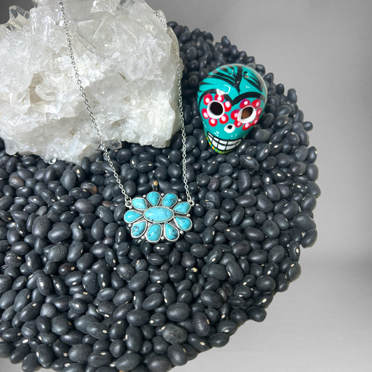Turquoise Squash Blossom Choker - ALEXISMONROE DESIGNS