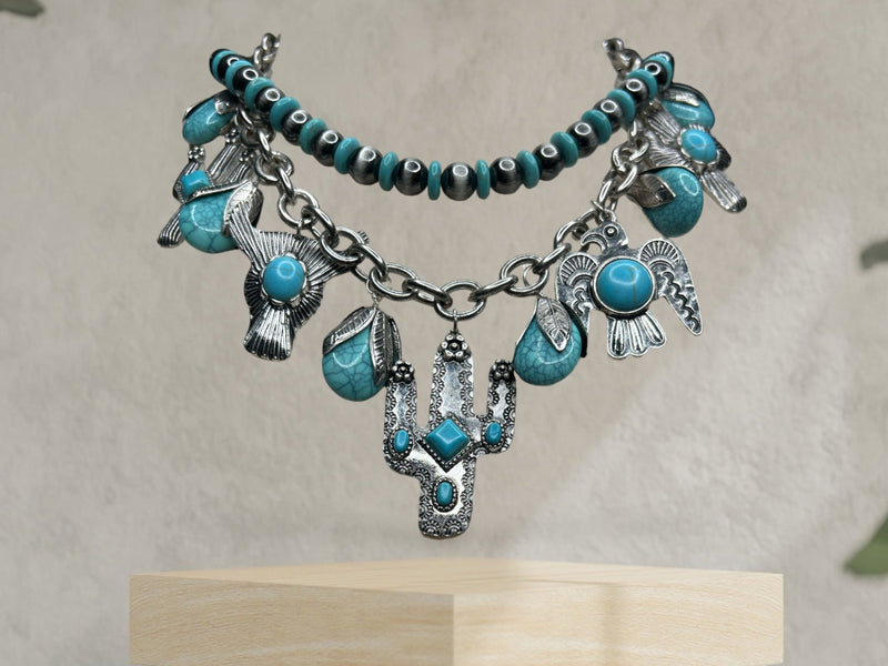 Turquoise Western Charm Necklace - ALEXISMONROE DESIGNS