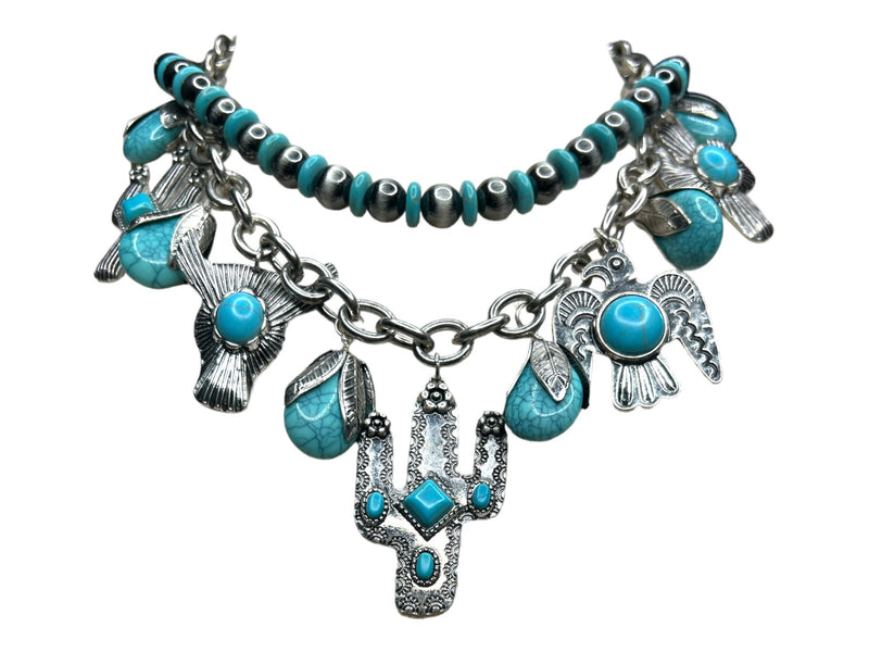 Turquoise Western Charm Necklace - ALEXISMONROE DESIGNS