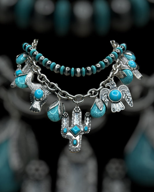 Turquoise Western Charm Necklace - ALEXISMONROE DESIGNS