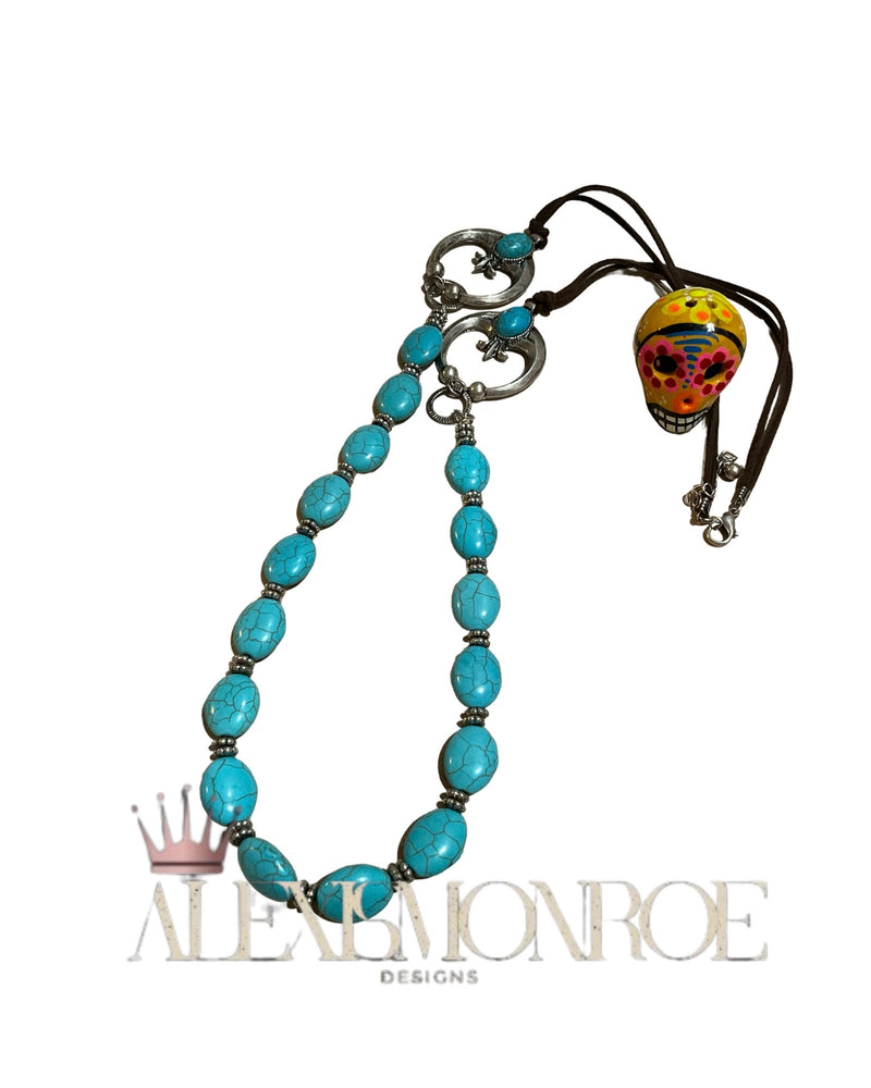Willow Moon Turquoise Beaded Necklace - ALEXISMONROE DESIGNS